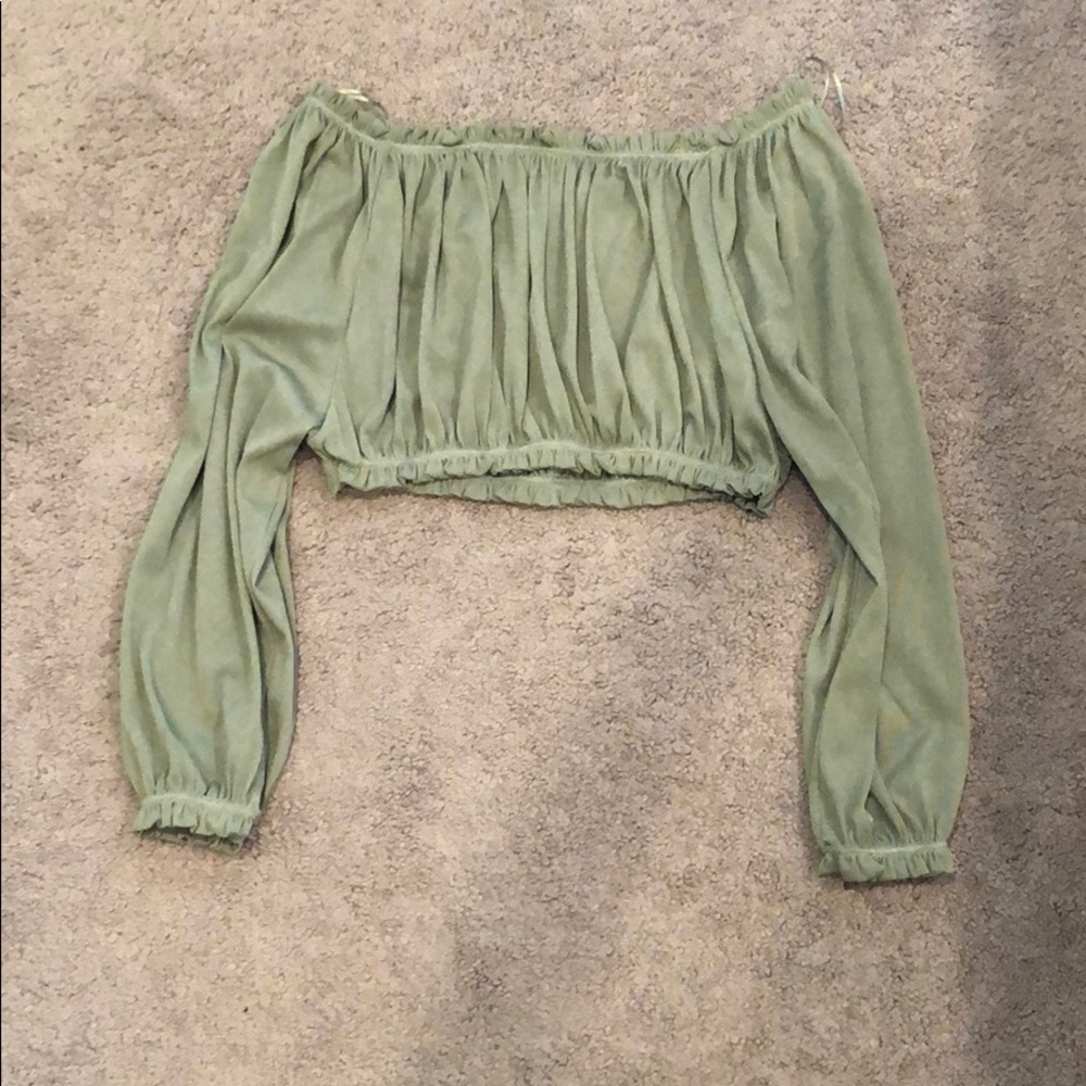 Green crop top